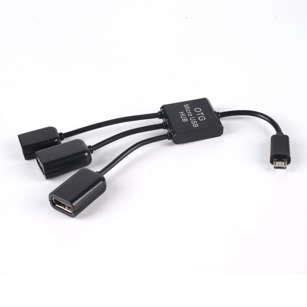 USB OTG conector Hub Splitter 3in1 Micro USB de alimentación de carga concentrador cables OTG para Smartphone Tablet PC Cable USB de datos OTG