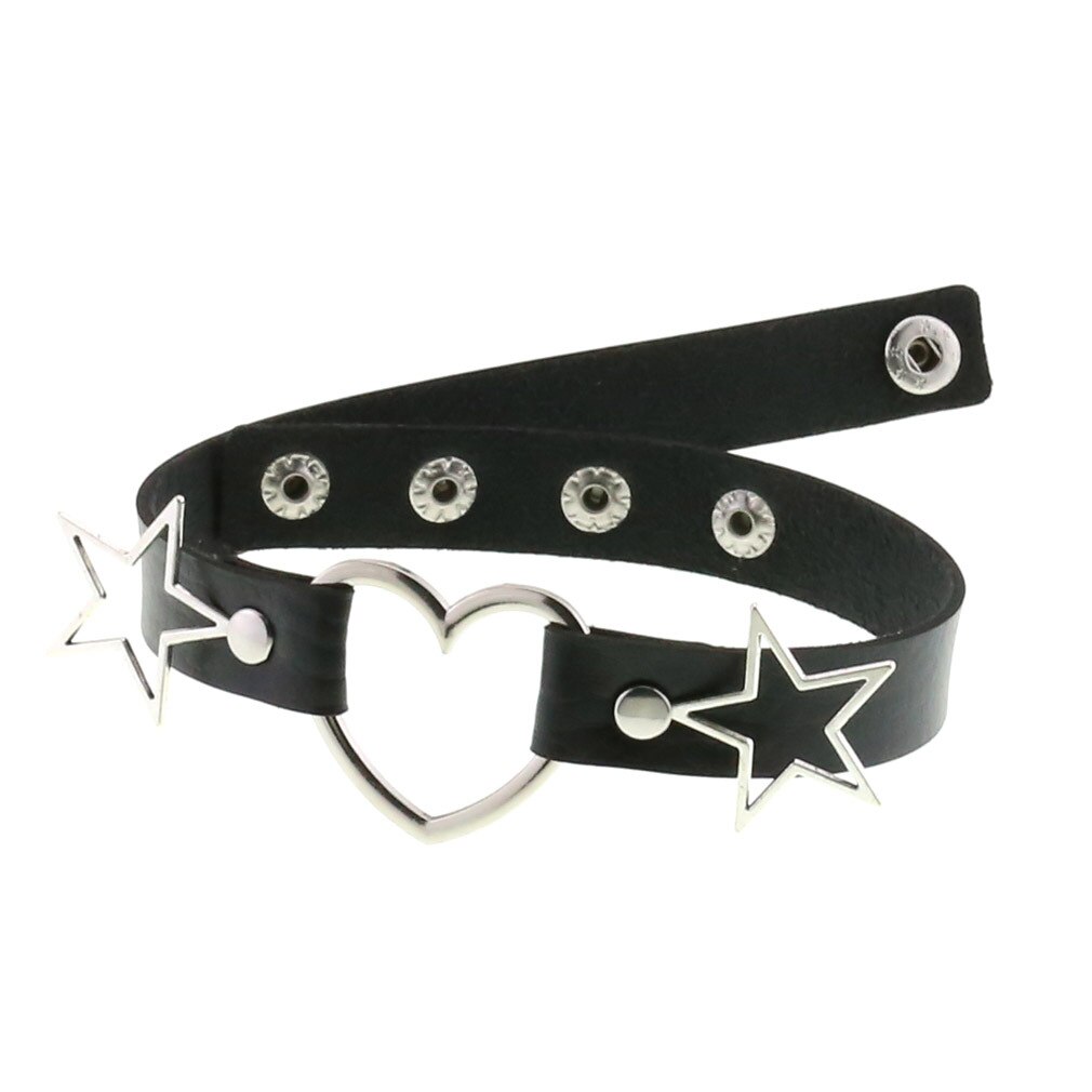 Goth Punk PU Leather Collar Choker Necklaces Women Harajuku Steampunk Rock Star Body Birthday Party Chocker Jewelry