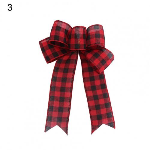 80%HOTDecorative Bows Xmas Theme Multi Patterns Christmas Tree Hanging Bowknot Decoration for Decoration: 3