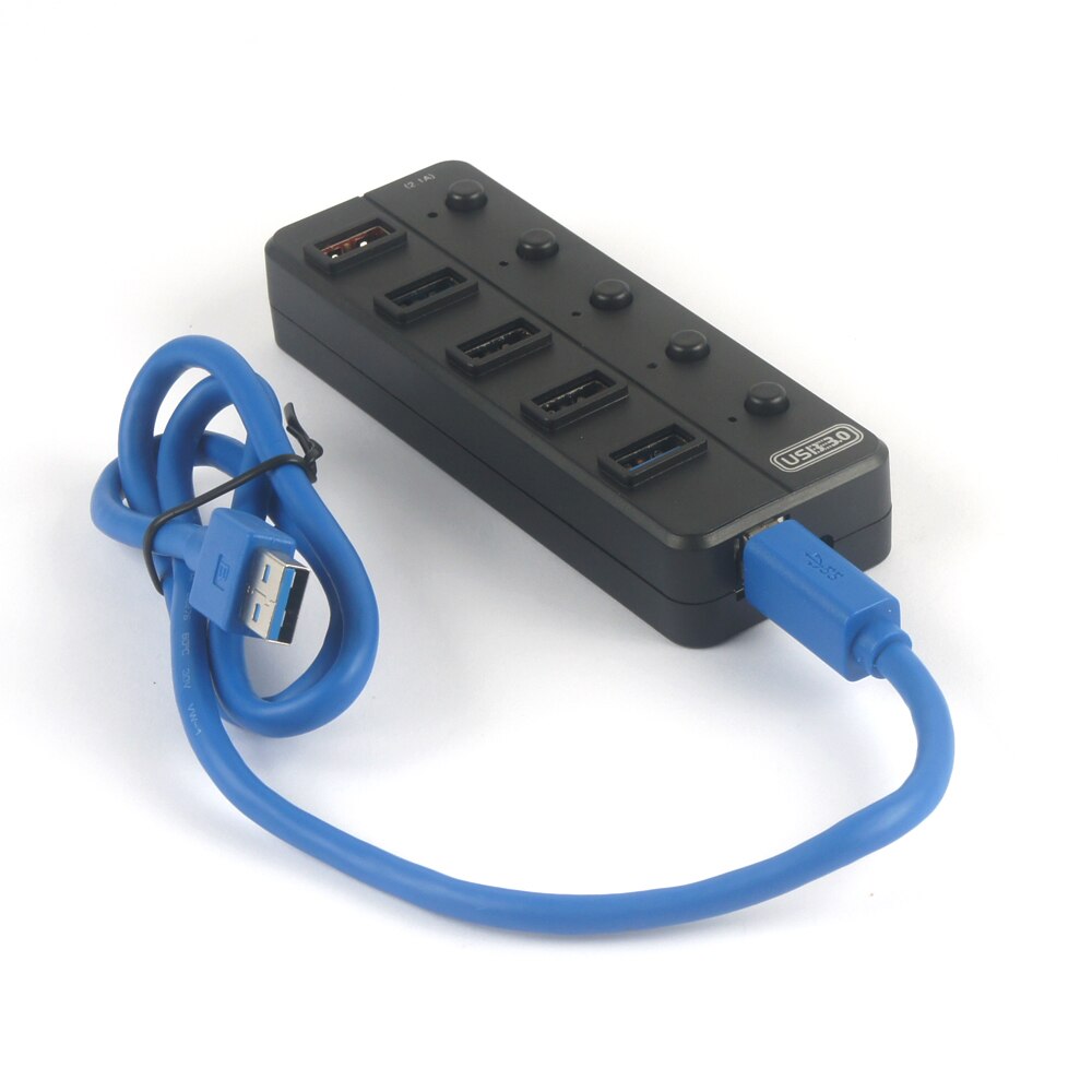 5 Port USB 3.0 Hub with Individual Power Switches controller and LED USB HUB CABLE