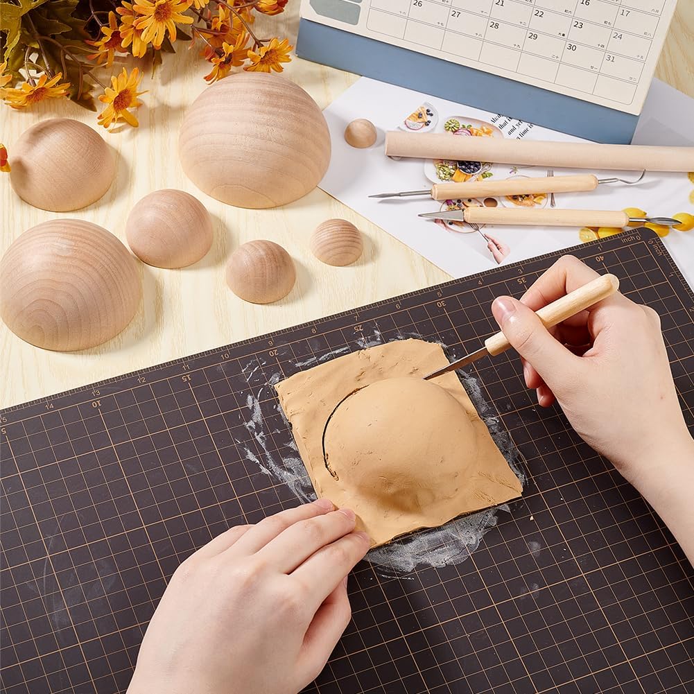 Półokrągłe narzędzia garncarskie, drewniane ceramiczne narzędzie górne Narzędzia robić gliny Narzędzie robić prasowania płytek ceramicznych robić produkcji misek ceramicznych i talerzy