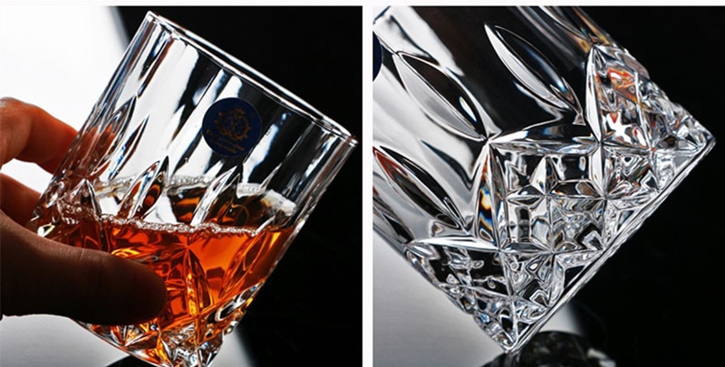 Merkki viinilasi lyijytön lämmönkestävä läpinäkyvä kristalliolutviski brandy vodka kuppi monikuvioinen juomapatukka