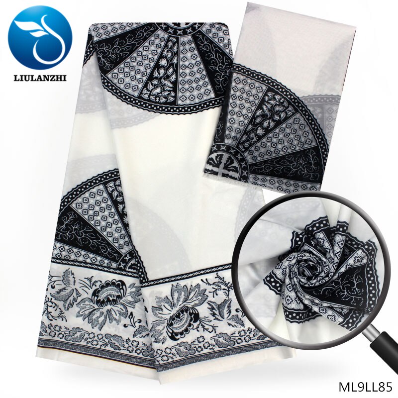 LIULANZHI modal fabric printed chiffon fabric audel fabrics 4+2 yards per lot african woman party clothing ML9LL81-87: ML9LL85