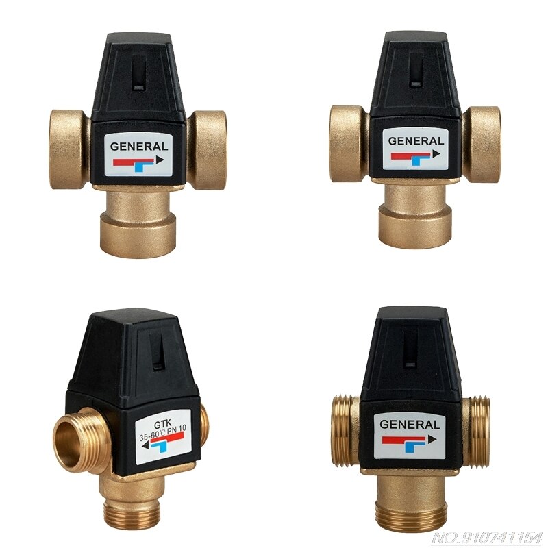 Solar Water Heater Val ve 3Way Thermostatic Mixer Val ve 3Way Male Thread Thermostatic Mixing Valv Bathroom D04 20