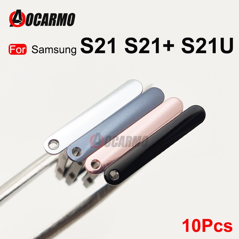 10 pces para samsung galaxy s21 ultra s21 plus s21 + s21u duplo sim cartão único sim bandeja slot para cartão titular peças de reposição