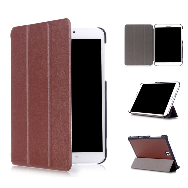 Tab  s2 9.7 skal skal sm -t813 t819 smal smart fodral till samsung galaxy tab  s2 9.7 sm-t810 t815 surfplatta med automatisk viloläge/väckning: Brun