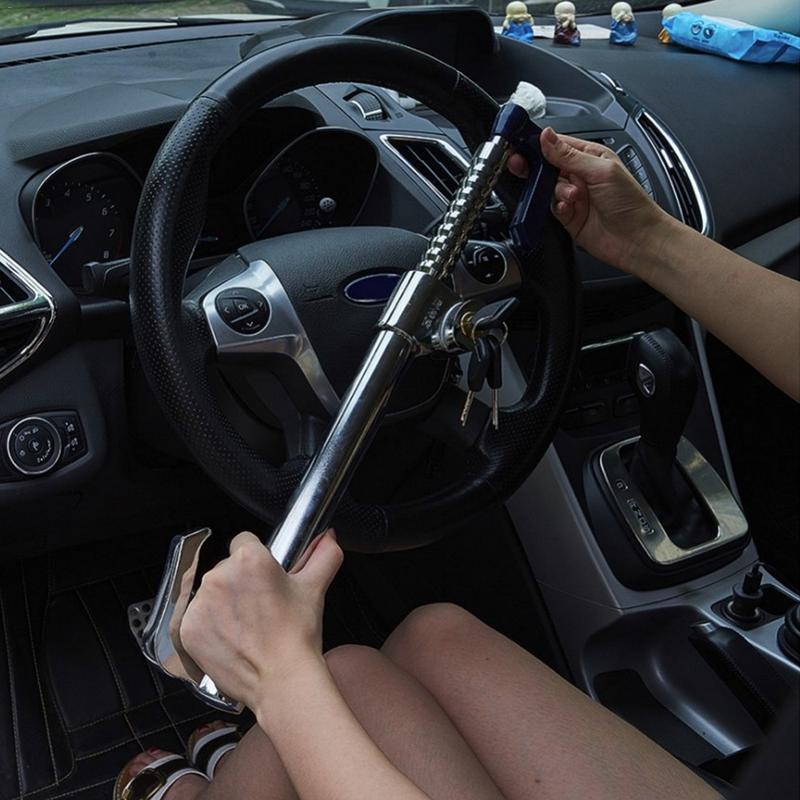 Car Steering Wheel Lock Anti-Theft Clutch Lock Retractable Brake Lock Steel It's Easy To Use Style