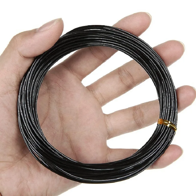0.8mm 1.0mm 2.0mm 3.0mm 3.5mmx5Meter Black Bonsai Wire Anodized Aluminum Bonsai Training Wire Garden DIY Tool for Plant Shapes