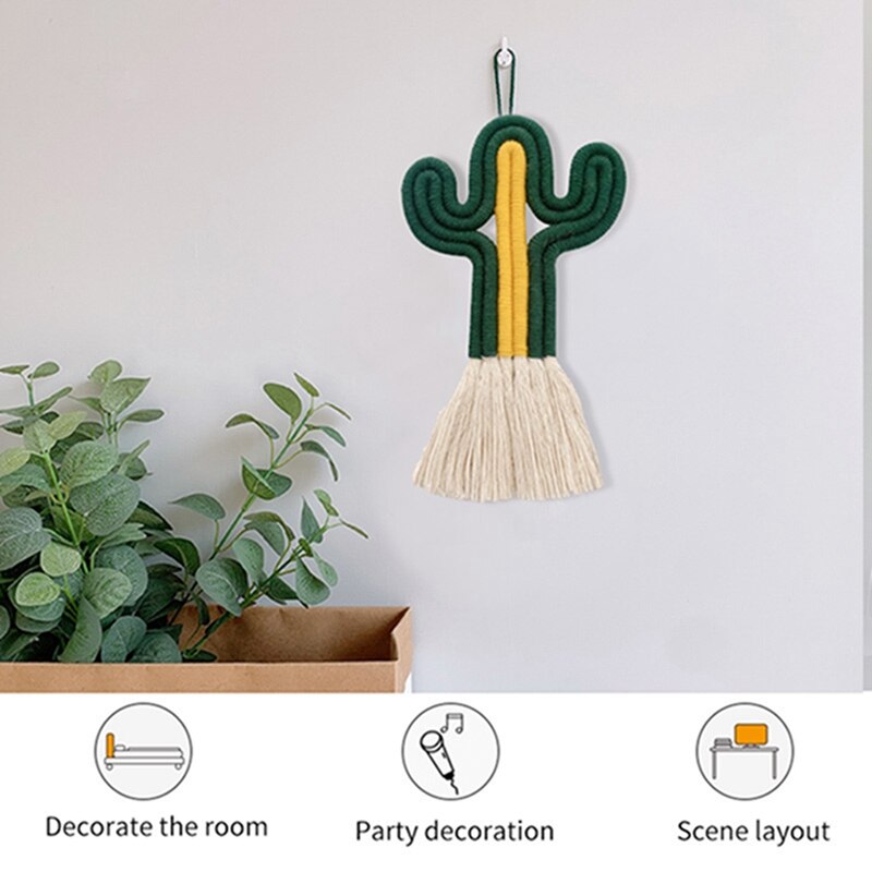 INS Handgemachte Kindergarten Decor Macrame Hängen Wand Dekor Kaktus Ornamente Kinder Bett Room Decor Baby Baby Foto Requisiten Home Decor