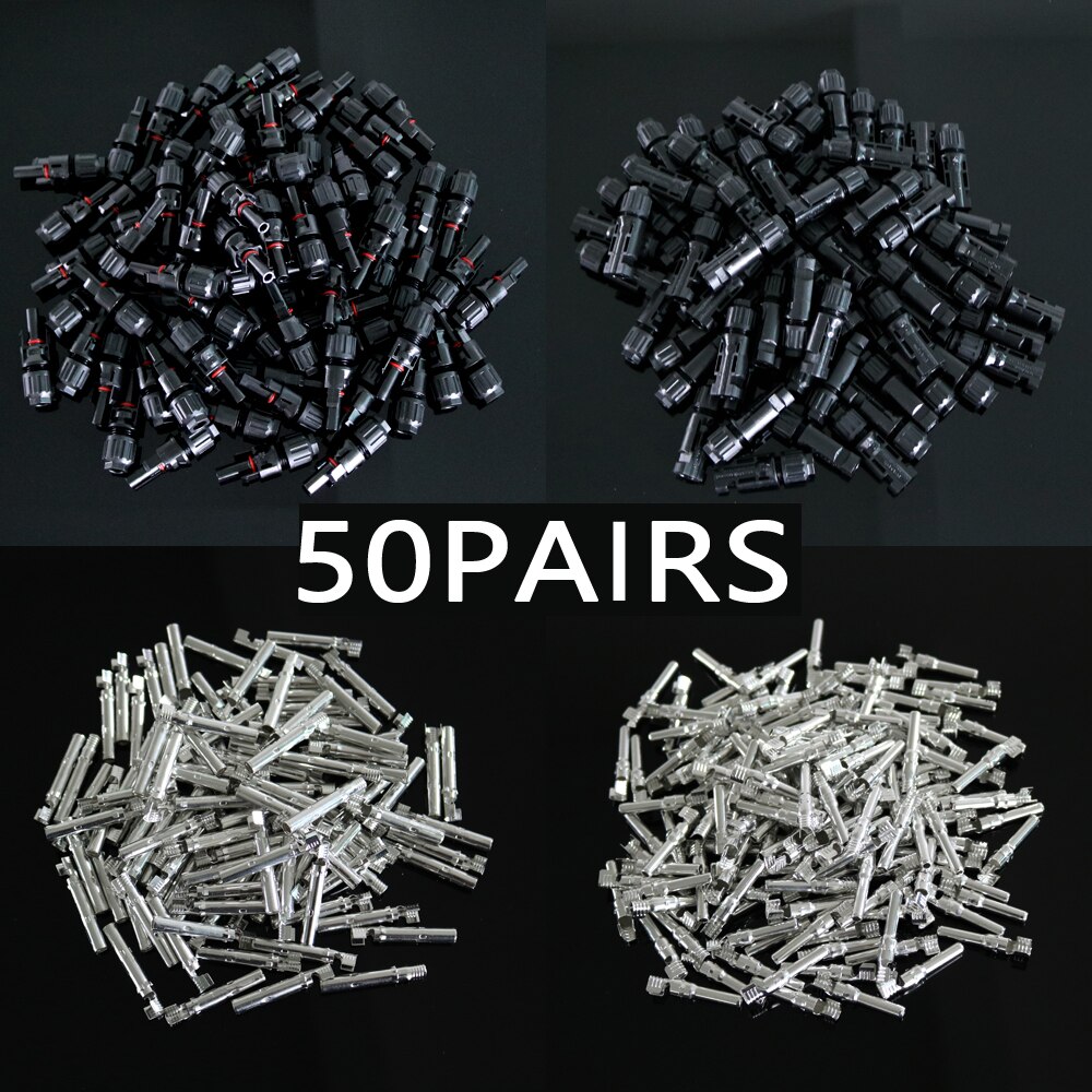 50Paris x Solar Connector Male and Female Solar Panel Connector for Solar Cable Suitable Cable Cross Sections 2.5mm2~6.0mm2 IP67