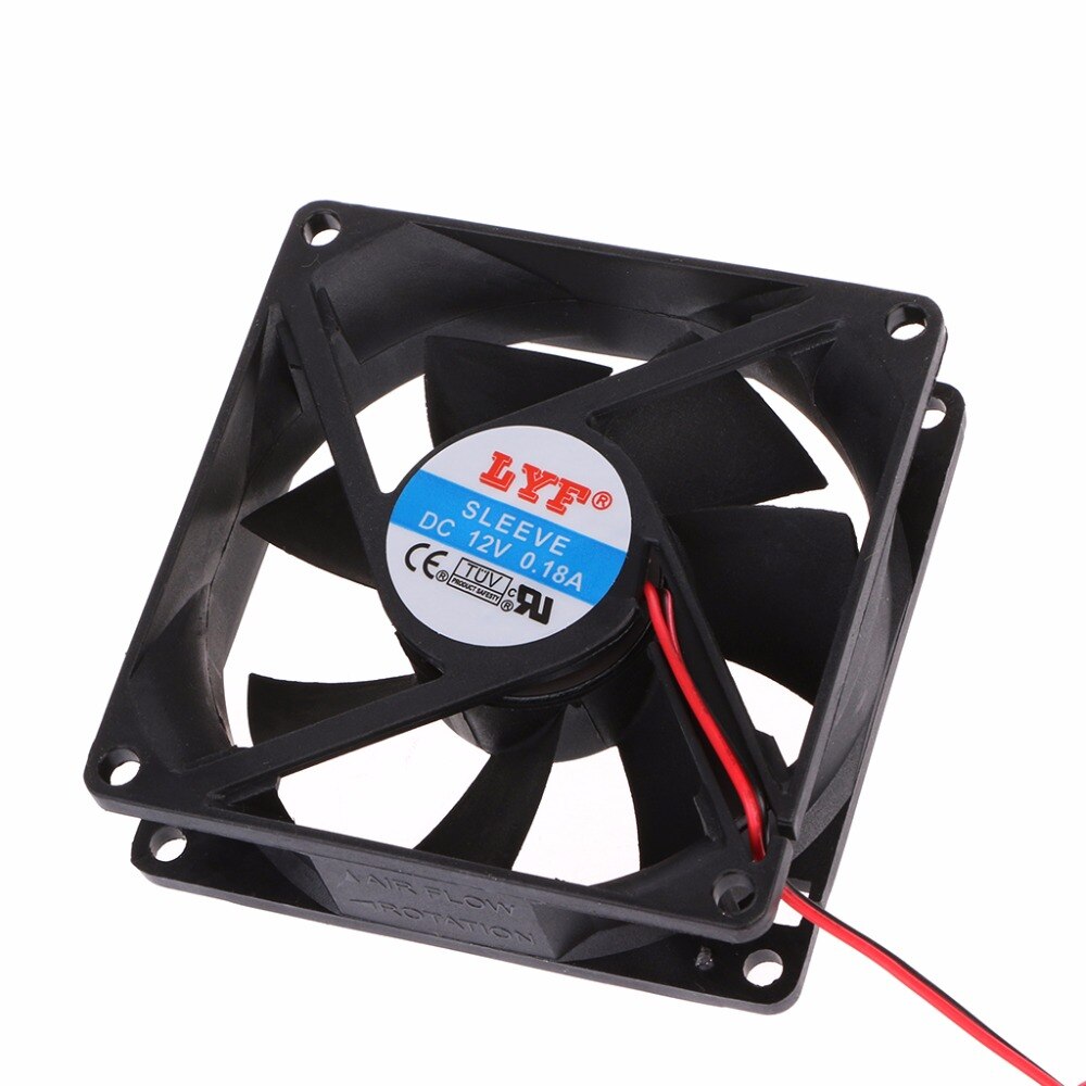 Ventilador enfriador de 12V para PC de 2 pines 80x80x25mm, sistema de CPU, disipador térmico, ventilador de refrigeración sin escobillas 8025