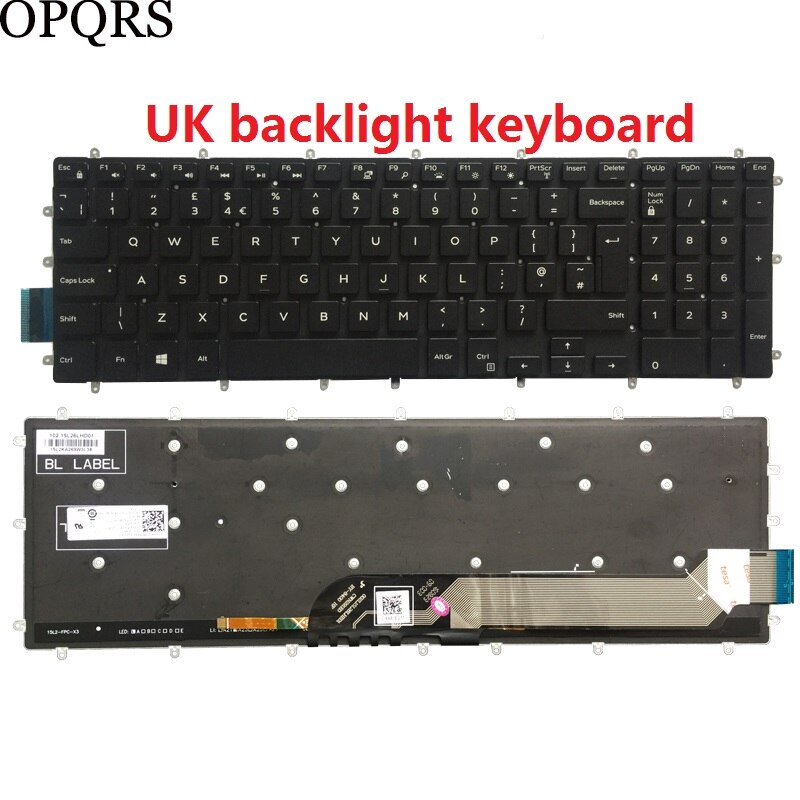for Dell Inspiron 17 5765 5767 5770 5775 7790 7590 5765 5767 5770 Russian RU/UK/US/Spanish SP/Latin LA/Brazil BR laptop Keyboard: Uk keyboard