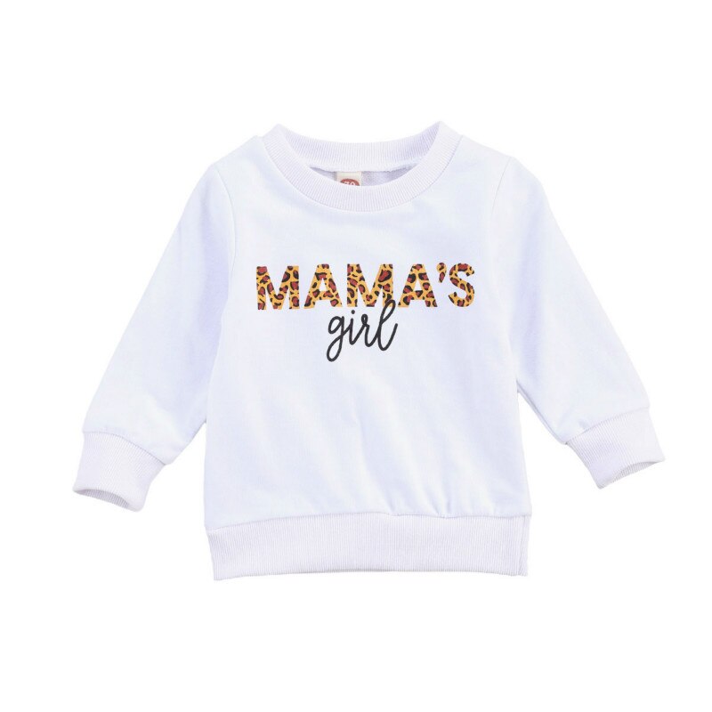 Sudadera con letras de algodón estampadas para niña y bebé, suéter con cuello redondo, ropa de otoño, 0-3 años: Blanco / 3 años