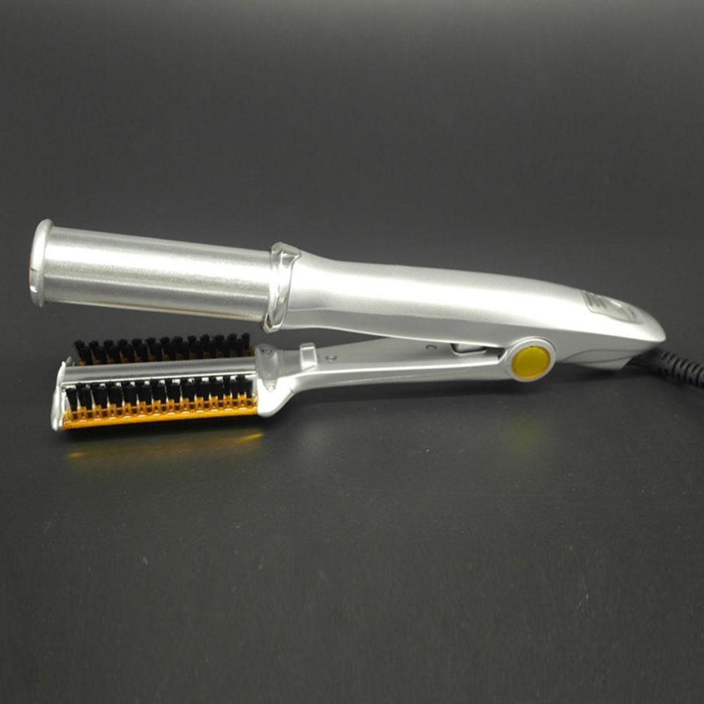 2 In 1 Rotating Brush Air Styler Comb Curling Iron Hair Brush Hairdressing Straight-roll Tool Dual-Purpose Styling Roll P0U5