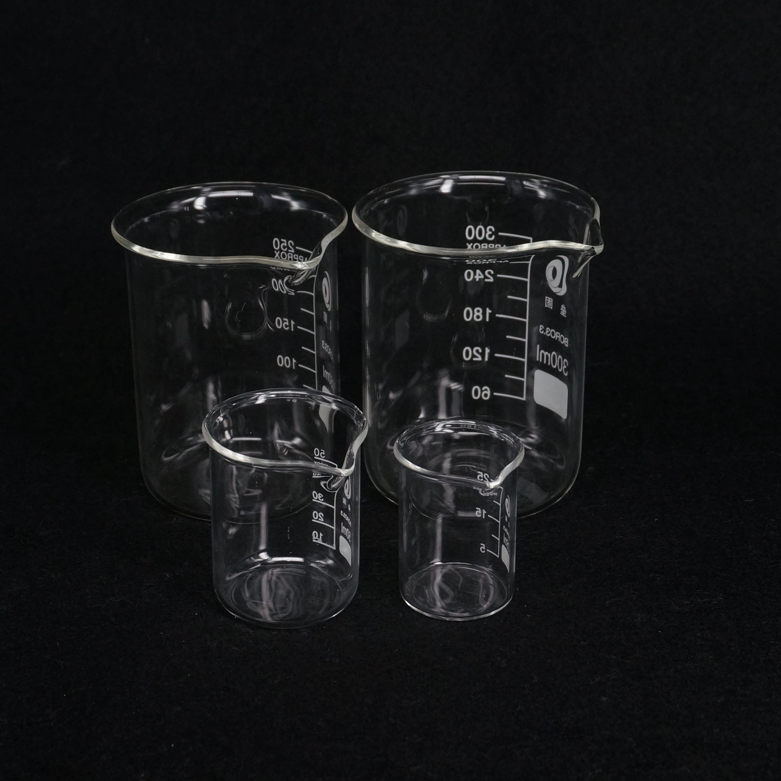 5/10/25/50/100/150/200ml G3.3 Borosilicate Glass Low Form Beaker Chemistry Lab Heavy Wall