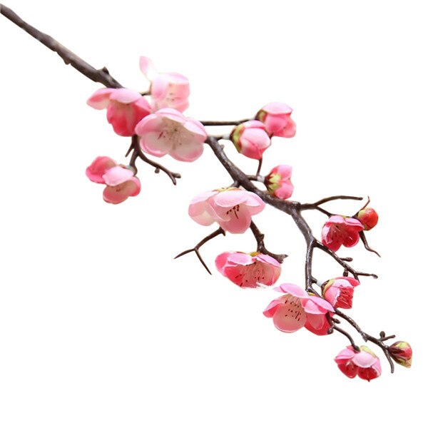 Artificial Cherry Flower Branch Simulation Plum Blossoms Flowers Flores Sakura Tree Home Table Living Room Wedding Decoration: pink