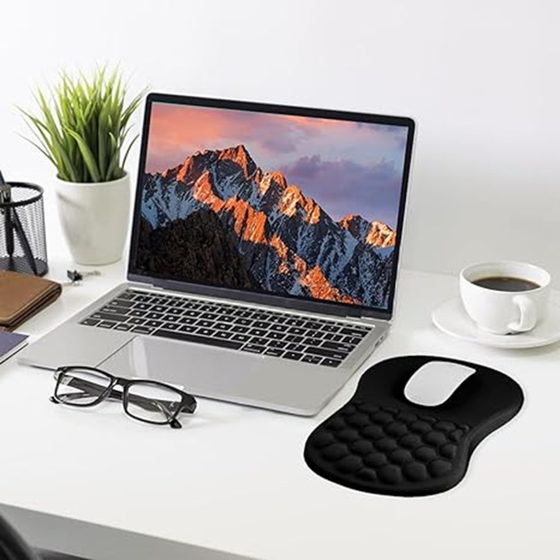 Ergonomische polssteun muismat Comfortabele polssteun Antislip muizenmat Geheugen katoenen muismat voor pc-laptopcomputer