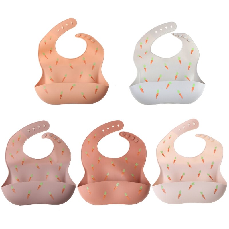 Silicone Bibs Baby Feeding Saliva Towel Waterproof Infant Bibs Aprons Adjustable