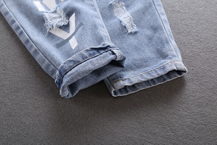 broken hole kids jeans for girls Boys Spring Autumn jeans for girls Casual Loose Ripped Jeans children jeans size:90-130