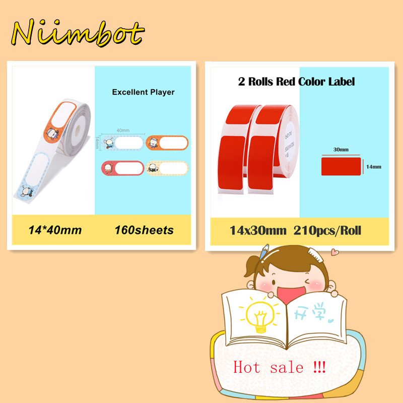 Label Printer Portable Pocket Label Printer Mini Sticker Bluetooth Thermal Label Printer Home Office Printer Paper Niimbot D11: 3Rolls dr