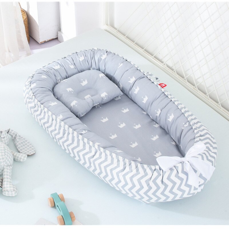 Portable Baby Bed Nest Newborn Crib for Boys Girls Pillow Cushion Travel Bed Infant Cradle Cot Sleeping Bed