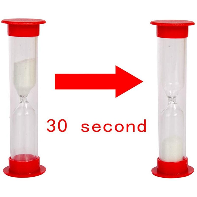 Mode 30 sek sand timer timeglas sandglas ur nedtælling bulk legetøj sæt timere børne spil pakke  of 20 ( hvidt sand)