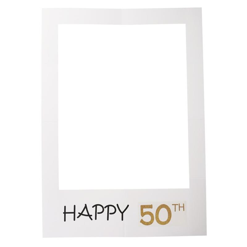 1pc grattis på födelsedagen fotoram födelsedagsbilder jubileumsutskärningar monter rekvisita fest gynnar förnödenheter dekoration: Glad 50