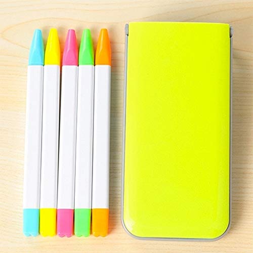 XRHYY 1 Box 5Colors Highlighter Stationery Student Mark Highlighter Watercolor Note Pen Highlighting Writing Notes: Yellow