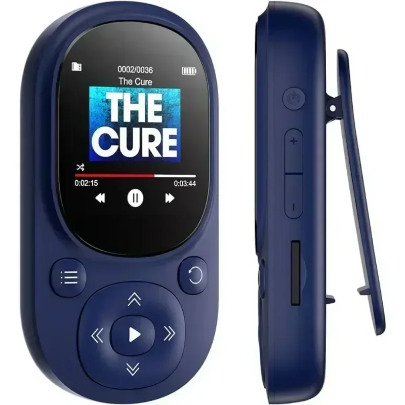32 GB Clip-MP3-Musikplayer mit BT 5.0, verlustfreier Sound, Sport-MP3-Player, unterstützt FM-Radio-Sprachaufzeichnung und bis zu 128 GB TF-Karte: Blau