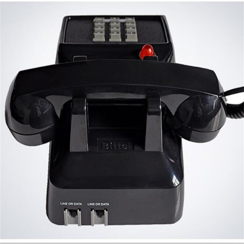 Old button type antique retro landline antique telephone American mechanical ringing European telephone