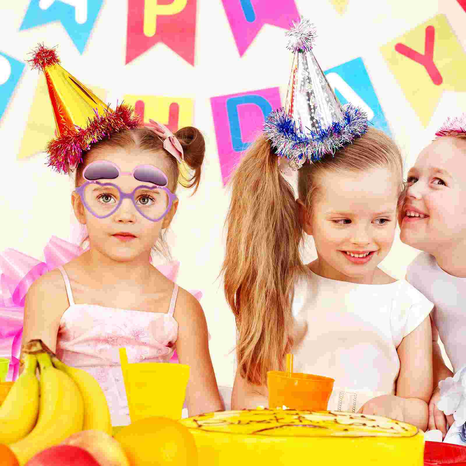 1 par de gafas de sol de dibujos animados para niños, lentes de sol con forma de corazón para jóvenes