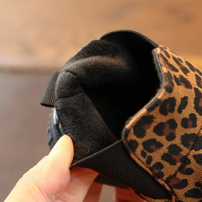 Baby barn støvler vinter gutter jenter snø støvler barn martin støvler baby søt leopard mønster anti-skli gåsko