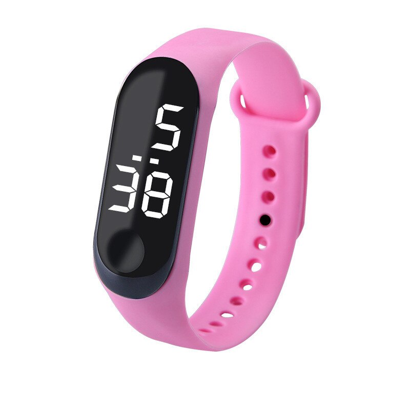 50M smart watch Waterproof Child Watch LED Sport Digital Watch Children Wristwatch Touch Screen Silicone Strap Watch for Kids: M3-model-Pink