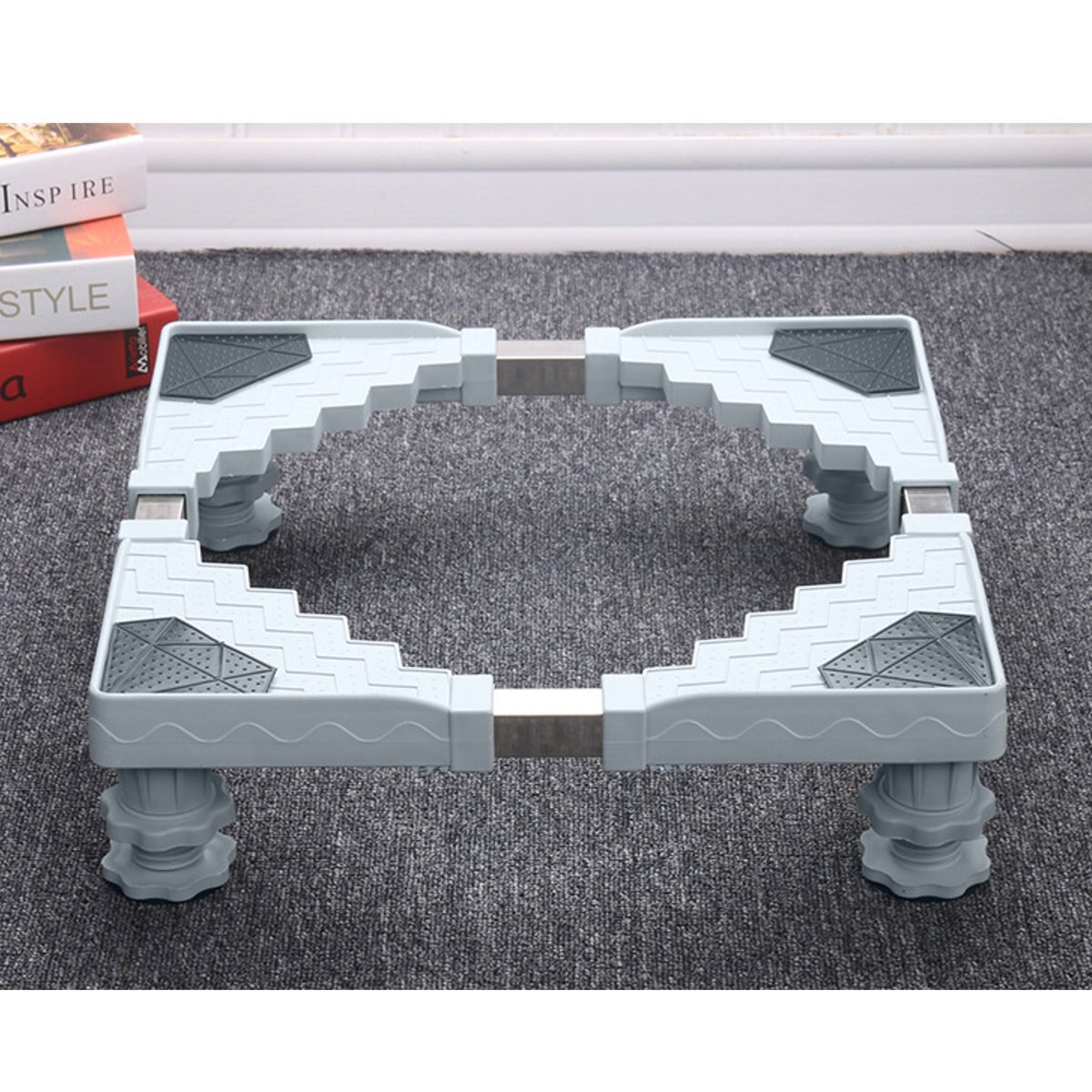 4 Foot Washing Machine Floor Stand Adjustable Movable Base Holder for Refrigerator Fridge Universal Machine Carriage Mount