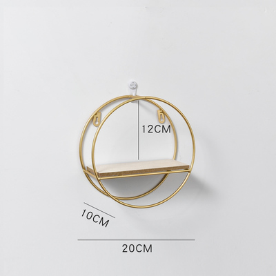 Wooden Gold Storage Racks Hanging Decor Storage Box Flower Pot House Storage Rack Wall Book Figurines Display Crafts Shelves: 4