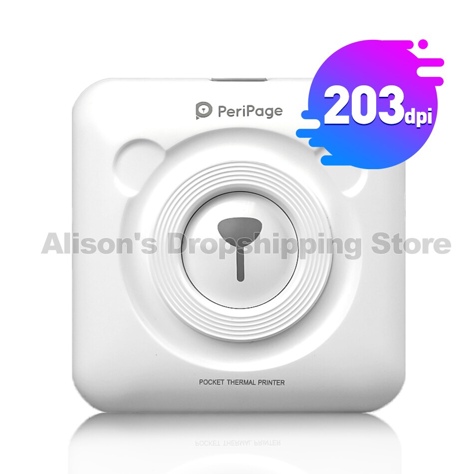 ! 304 dpi bluetooth trådlös liten termisk skrivare bild mobil fotoskrivare mini portabel fotoskrivare för android ios: 203 dpi vit skrivare