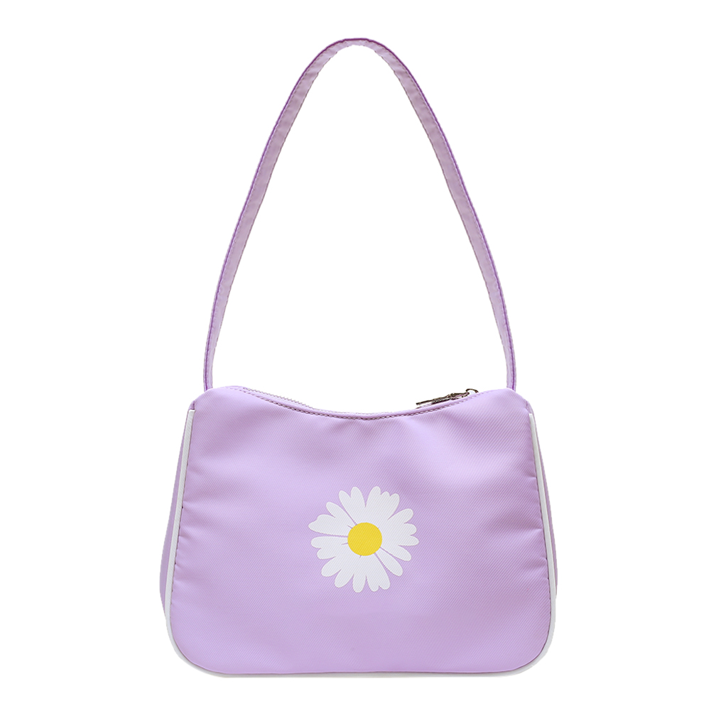 Weibliche Nylon lässig Schulter Tasche Blume Gedruckt Frauen Handtasche Jugend Damen Einfache Vielseitige Tasche: LILA