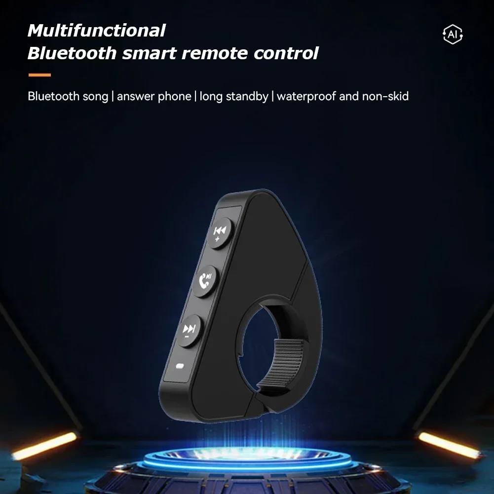 Wireless Bluetooth Remote Control Media Controller Steering Wheel Remote Control for Helmet Earphone Motorcycle/Bike Handlebar