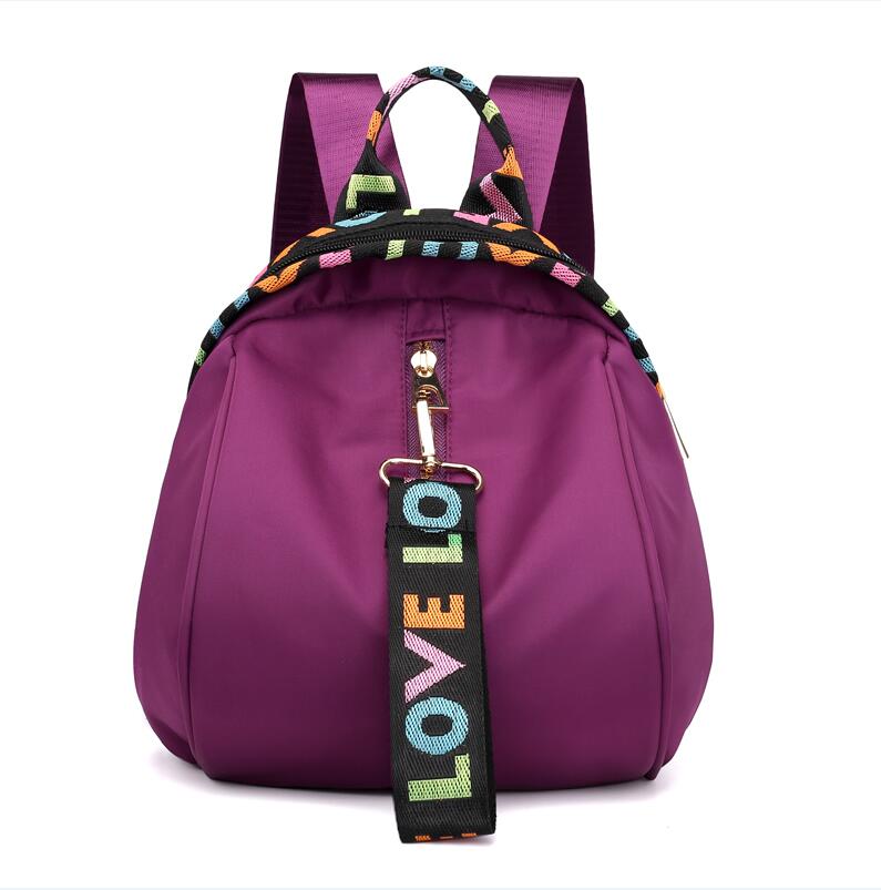 Color Ribbon Fun Printing Women Backpack Girl Travel Small Portable Bag Mini Lightweight Waterproof Knapsack: Purple