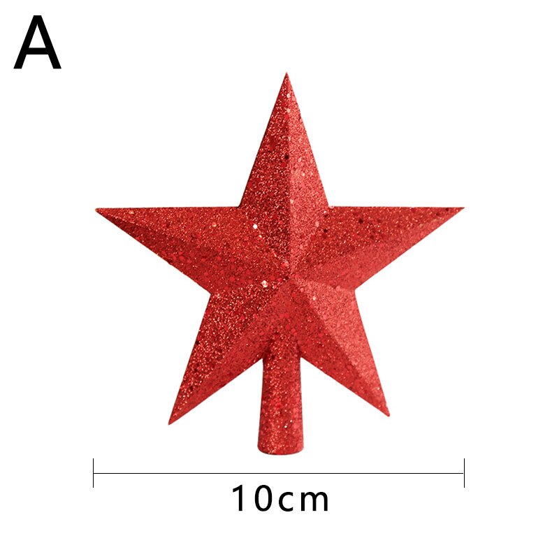 Decoraciones navideñas de 10/15/20cm, adorno con colgante de estrella de cinco puntas de parte superior del árbol de Navidad para parte superior del árbol de Navidad