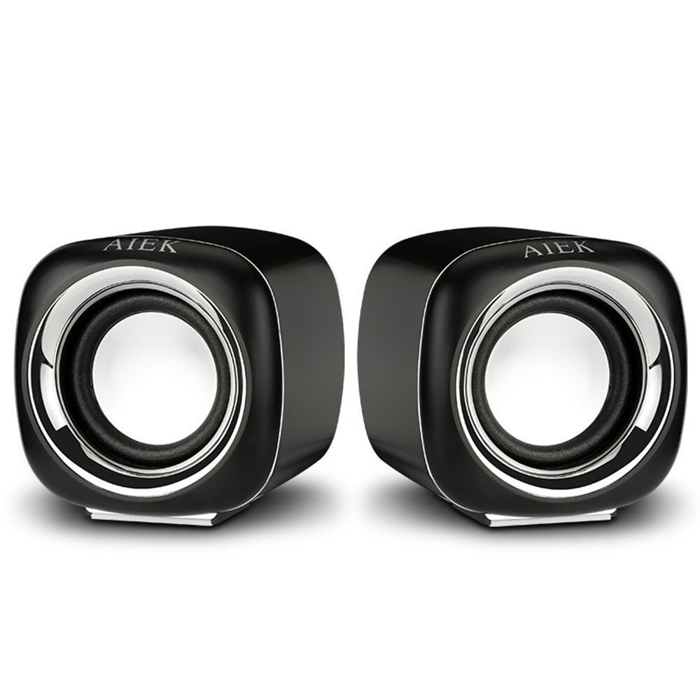 Usb 2.0 Pc Speakers Stereo Wired Mini Computer Speakers Voor Desktop Notebook MP3 MP4: Black
