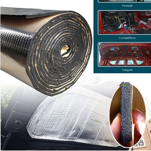 Car Firewall Heat Sound Deadener Insulation Mat Noise Sound Insulation Cotton Acoustic Dampening Foam Proofing Pad 50*200CM: 50X25X1cm