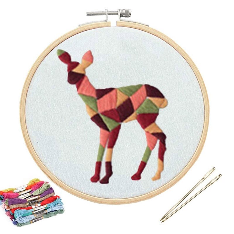 Embroidery Starter Kit with Pattern,DIY Handmade Embroidery Kits with Embroidery Cloth, Embroidery Hoop: Default Title