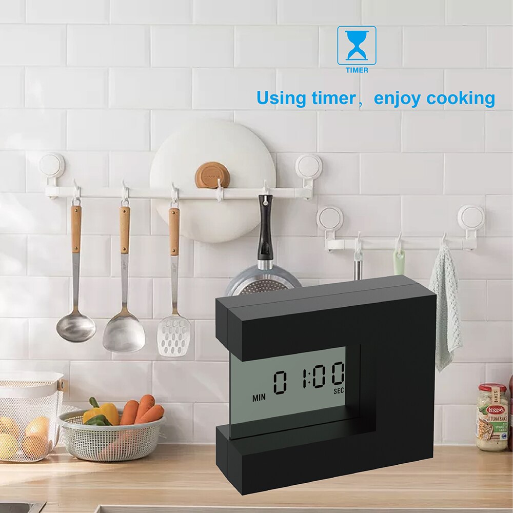 Electronic Desktop LCD Calendar Alarm clock with Indoor Thermometer &amp; Count Down Kitchen Timer for home office table watch