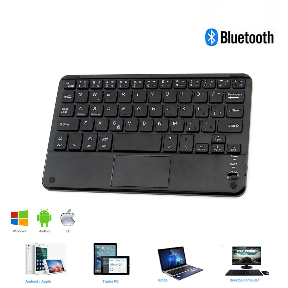 Bluetooth Wireless Keyboard Touchpad 8/9 Inch Kleine Slanke Computer Toetsenbord Touchpad Draagbare Mini Pc Keybord Voor Ipad Tablet Mac