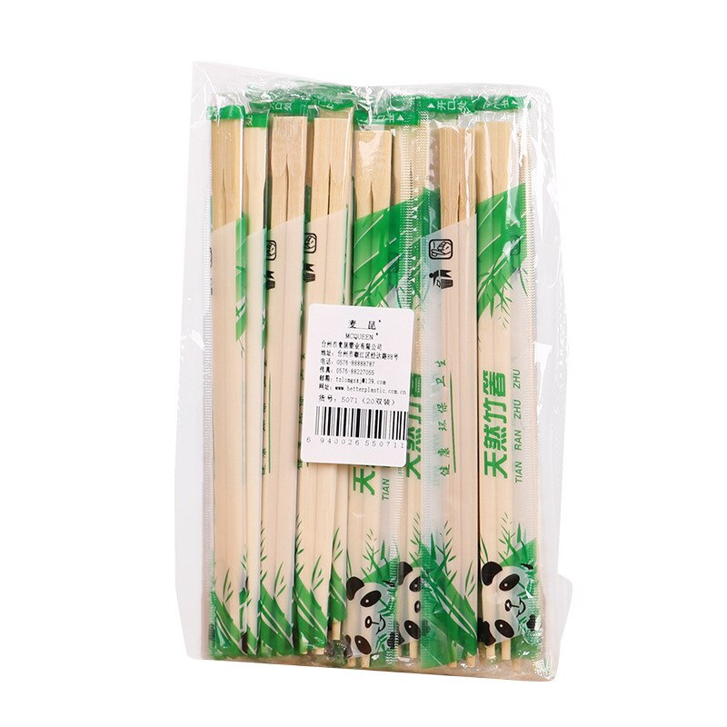 20Pairs Wegwerp Houten Eetstokjes Draagbare Chinese Bamboe Gewikkeld Chop Sticks Japanse Restaurant Servies Keuken Gadgets