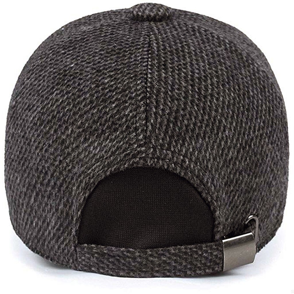 Orejeras para el invierno para hombre, gorro con visera de algodón, adecuado para el invierno, sombreros casuales para correr al aire libre, gorra de Color puro, gorras Snapback # P30