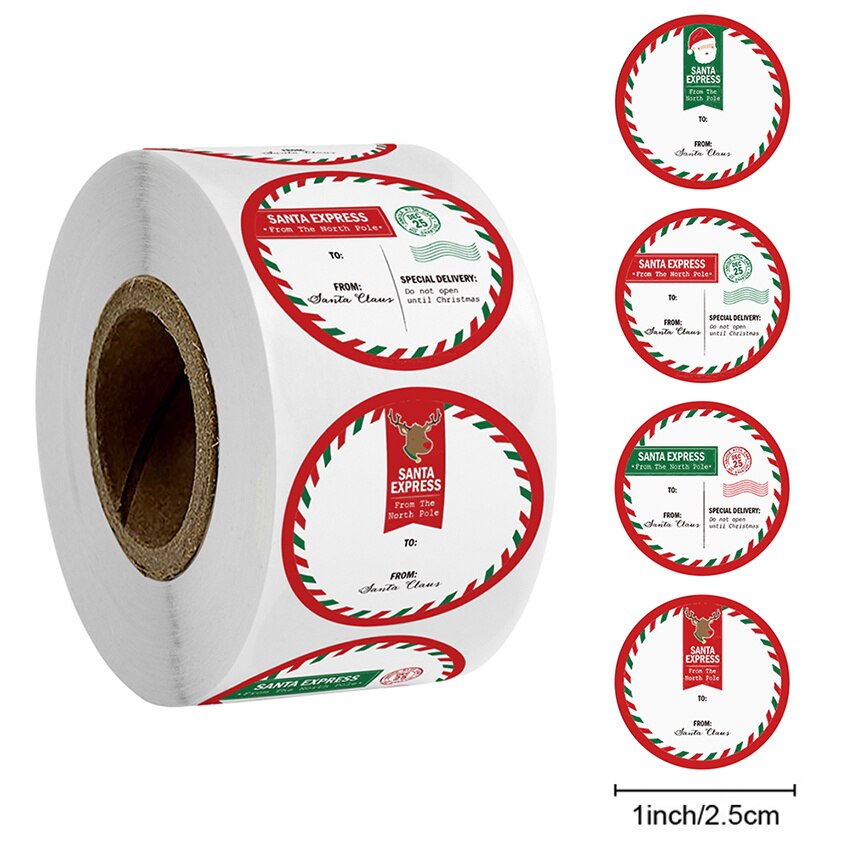 1 cal wesołych świąt naklejki świąteczne cukierki choinkowe torba pieczęć robić naklejenia prezenty bożonarodzeniowe karty dekoracyjne pocztówka etykiety noworoczne ozdoby: A 300szt