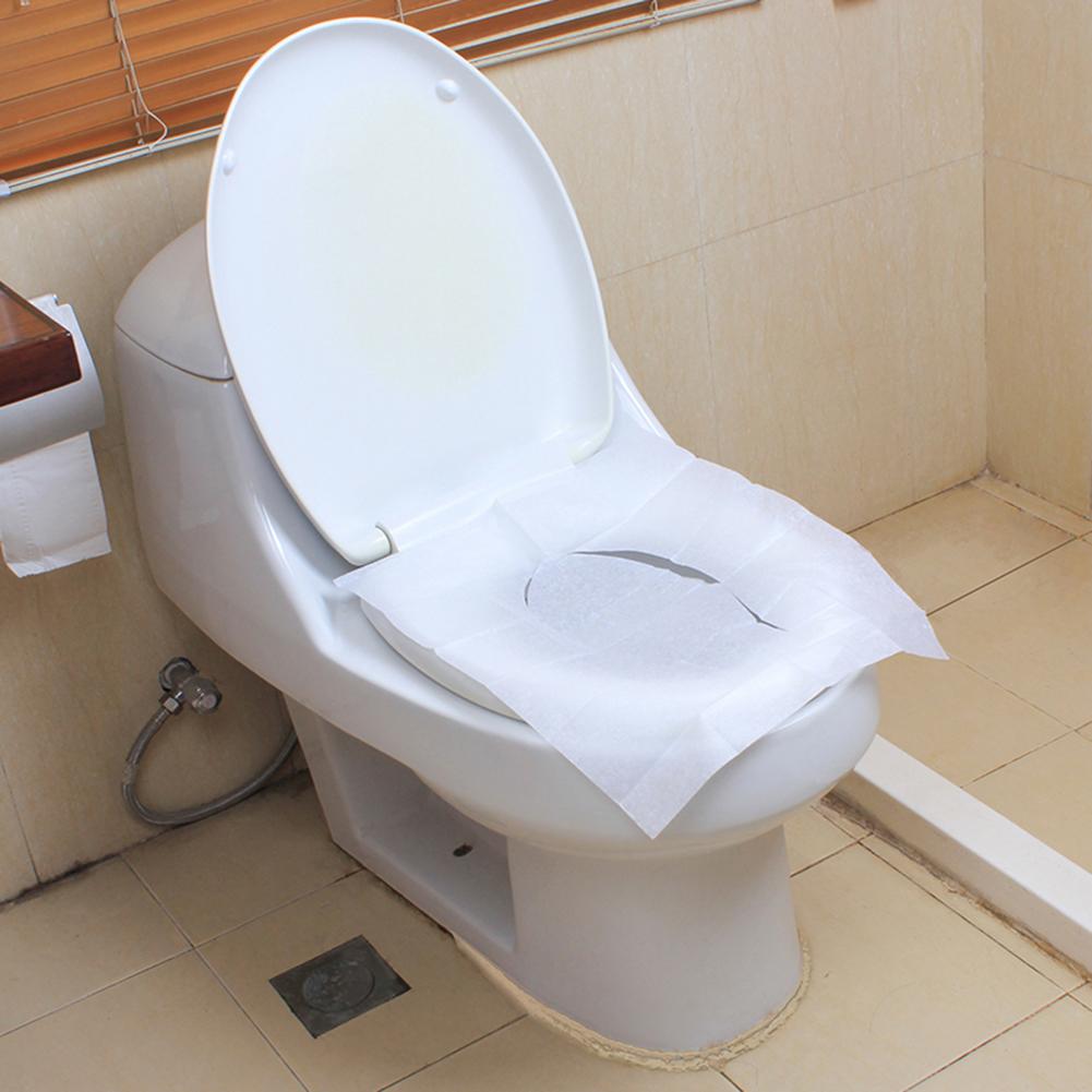 10 Vellen Wegwerp Toilet Seat Cover Mat 100% Waterdichte Veiligheid Reizen Camping Badkamer Draagbare Toiletpapier Pad