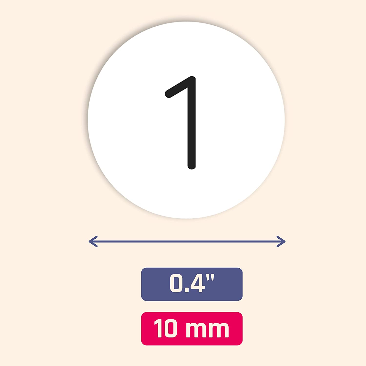 1-100 Number Round Sticker Labels - 1cm, 15Sheets, 1500 Labels